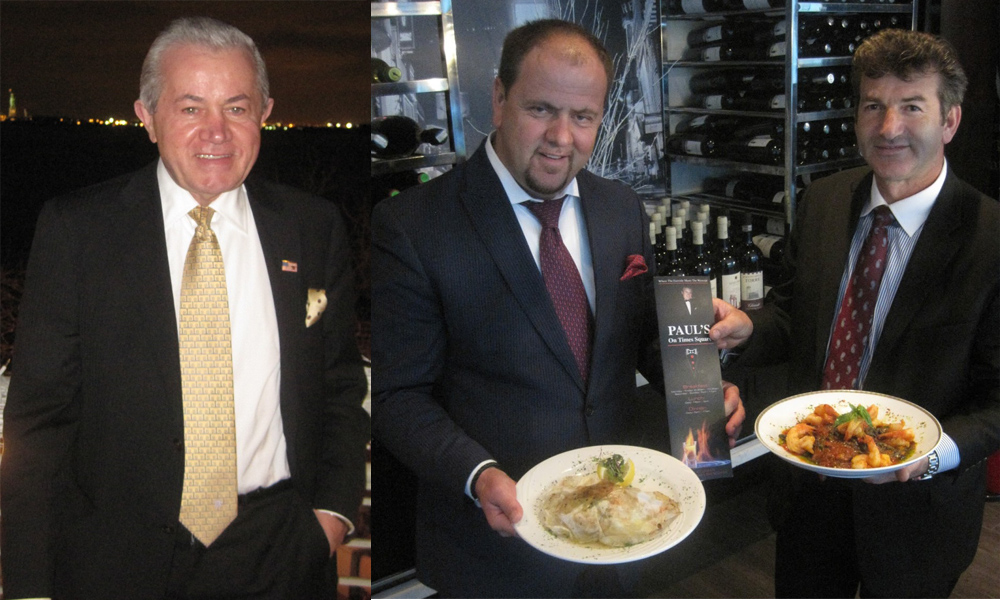 Chef Dino Redzic, Paul Nicaj and Nick Krkuti Pauls On Time Square